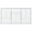 gabionkurv med cover 300x50x150 cm galvaniseret jern