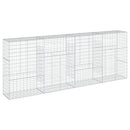 gabionkurv med cover 400x50x150 cm galvaniseret jern