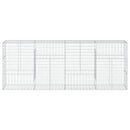 gabionkurv med cover 400x50x150 cm galvaniseret jern