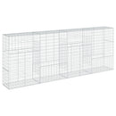gabionkurv med cover 400x50x150 cm galvaniseret jern