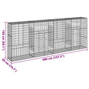gabionkurv med cover 400x50x150 cm galvaniseret jern