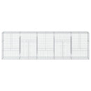 gabionkurv med cover 500x50x150 cm galvaniseret jern