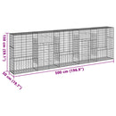 gabionkurv med cover 500x50x150 cm galvaniseret jern