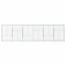 gabionkurv med cover 600x50x150 cm galvaniseret jern