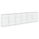 gabionkurv med cover 600x50x150 cm galvaniseret jern