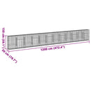 gabionkurv med cover 1200x50x150 cm galvaniseret jern