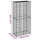 gabionkurv med cover 100x50x200 cm galvaniseret jern