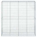 gabionkurv med cover 200x50x200 cm galvaniseret jern
