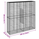 gabionkurv med cover 200x50x200 cm galvaniseret jern