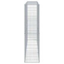 gabionkurv med cover 300x50x200 cm galvaniseret jern