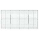 gabionkurv med cover 400x50x200 cm galvaniseret jern