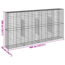 gabionkurv med cover 400x50x200 cm galvaniseret jern