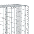 gabionkurv med cover 600x50x200 cm galvaniseret jern