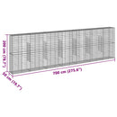 gabionkurv med cover 700x50x200 cm galvaniseret jern