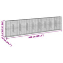 gabionkurv med cover 900x50x200 cm galvaniseret jern