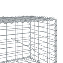 gabionkurv med cover 100x100x50 cm galvaniseret jern
