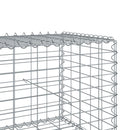gabionkurv med cover 200x100x50 cm galvaniseret jern