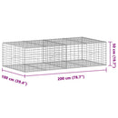 gabionkurv med cover 200x100x50 cm galvaniseret jern