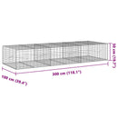 gabionkurv med cover 300x100x50 cm galvaniseret jern