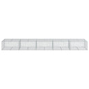 gabionkurv med cover 500x100x50 cm galvaniseret jern