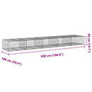 gabionkurv med cover 500x100x50 cm galvaniseret jern