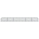 gabionkurv med cover 600x100x50 cm galvaniseret jern
