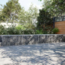 gabionkurv med cover 600x100x50 cm galvaniseret jern