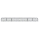 gabionkurv med cover 700x100x50 cm galvaniseret jern