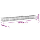 gabionkurv med cover 700x100x50 cm galvaniseret jern