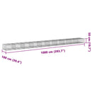 gabionkurv med cover 1000x100x50 cm galvaniseret jern