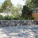 gabionkurv med cover 1200x100x50 cm galvaniseret jern