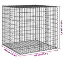 gabionkurv med cover 100x100x100 cm galvaniseret jern