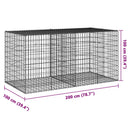 gabionkurv med cover 200x100x100 cm galvaniseret jern