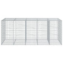 gabionkurv med cover 250x100x100 cm galvaniseret jern