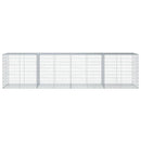 gabionkurv med cover 400x100x100 cm galvaniseret jern