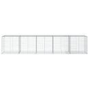 gabionkurv med cover 500x100x100 cm galvaniseret jern