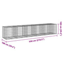 gabionkurv med cover 550x100x100 cm galvaniseret jern