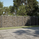 gabionkurv med cover 600x100x100 cm galvaniseret jern