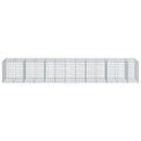 gabionkurv med cover 650x100x100 cm galvaniseret jern