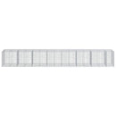 gabionkurv med cover 750x100x100 cm galvaniseret jern