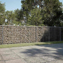 gabionkurv med cover 750x100x100 cm galvaniseret jern