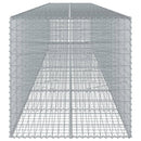 gabionkurv med cover 800x100x100 cm galvaniseret jern