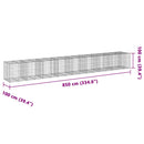 gabionkurv med cover 850x100x100 cm galvaniseret jern