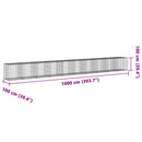 gabionkurv med cover 1000x100x100 cm galvaniseret jern
