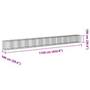 gabionkurv med cover 1150x100x100 cm galvaniseret jern