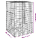 gabionkurv med cover 100x100x150 cm galvaniseret jern