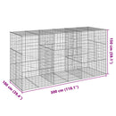 gabionkurv med cover 300x100x150 cm galvaniseret jern