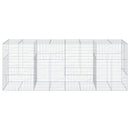 gabionkurv med cover 400x100x150 cm galvaniseret jern