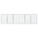 gabionkurv med cover 600x100x150 cm galvaniseret jern