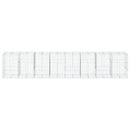 gabionkurv med cover 800x100x150 cm galvaniseret jern